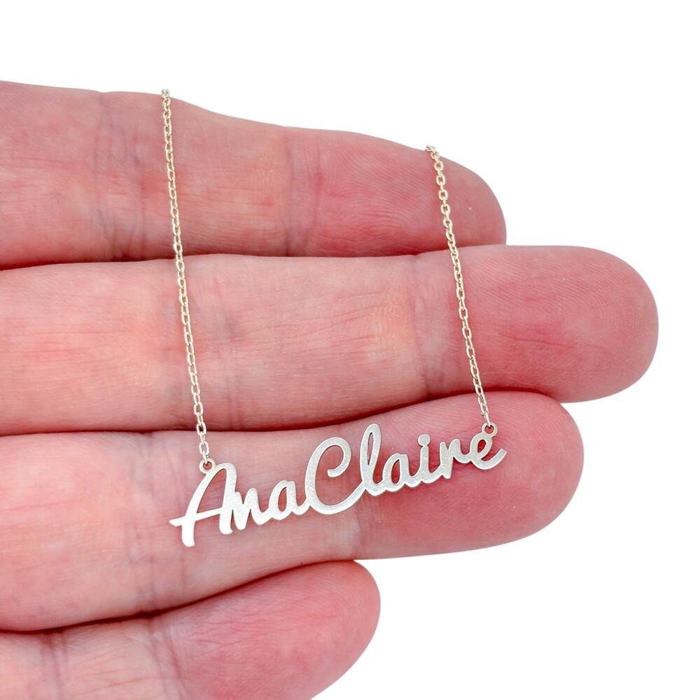 Vintage Sterling Silver 925 “Ana Claire” Name Necklace 15"-16.5"